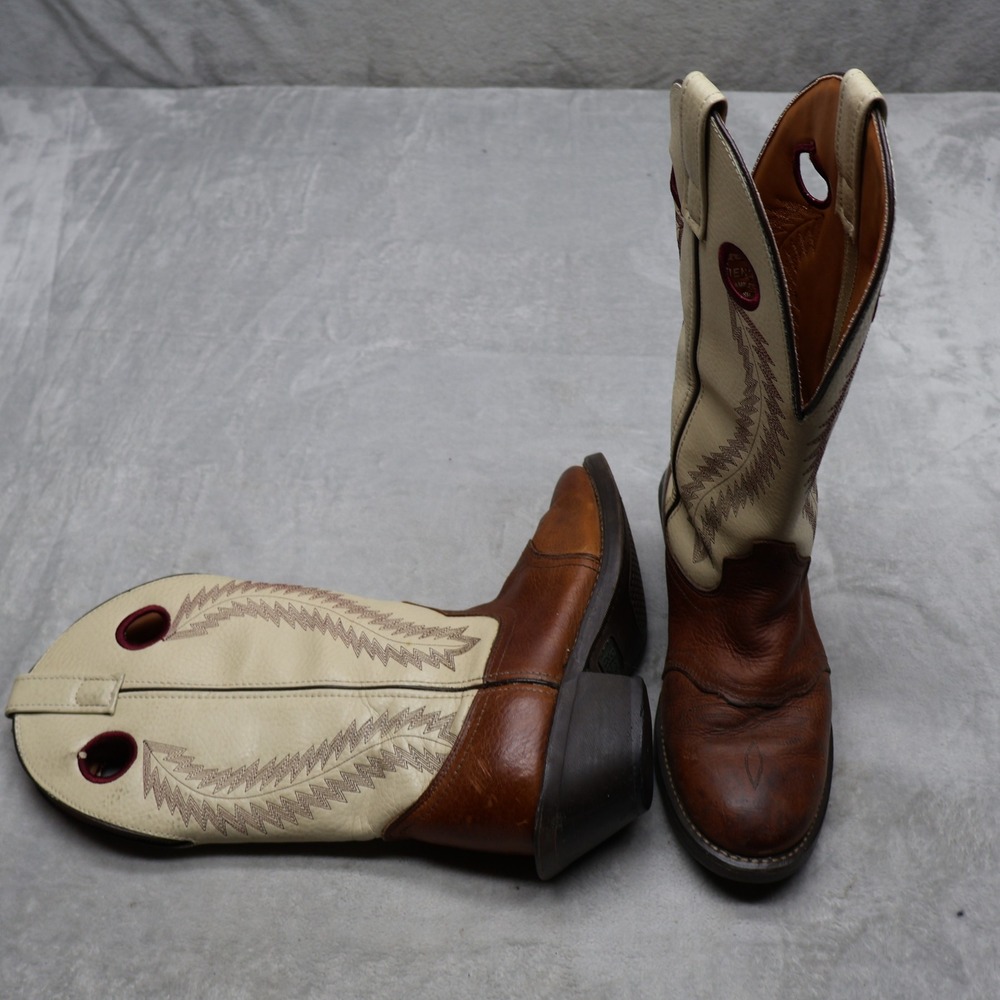 Laredo Men 8D Western Boots Brown Knoxville Cowboy Stitched Pull On Rustic 62023